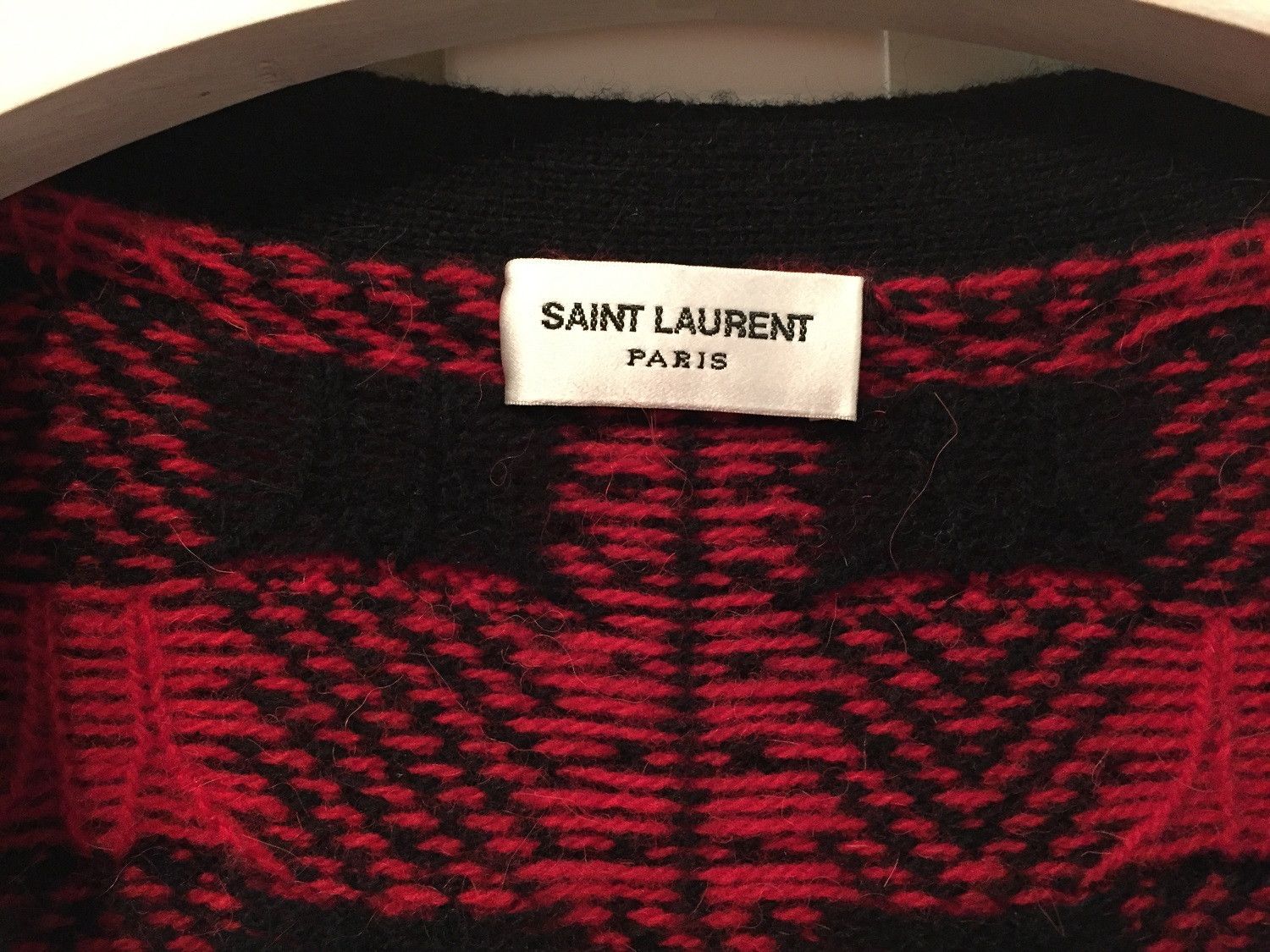 Hedi Slimane × Saint Laurent Paris FW'14 Red Check Wool Cardigan Size US S / EU 44-46 / 1 - 3 Thumbnail