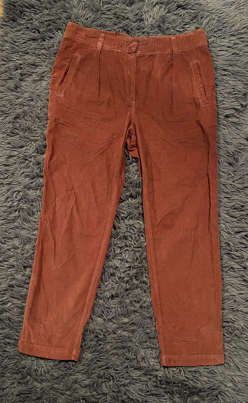 Brunello Cucinelli × Vintage Brunello Cucinelli 00s vintage velour burgundy pants Size 28" / US 6 / IT 42 - 1 Thumbnail