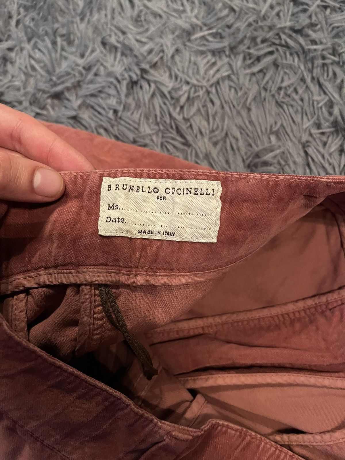 Brunello Cucinelli × Vintage Brunello Cucinelli 00s vintage velour burgundy pants Size 28" / US 6 / IT 42 - 5 Thumbnail