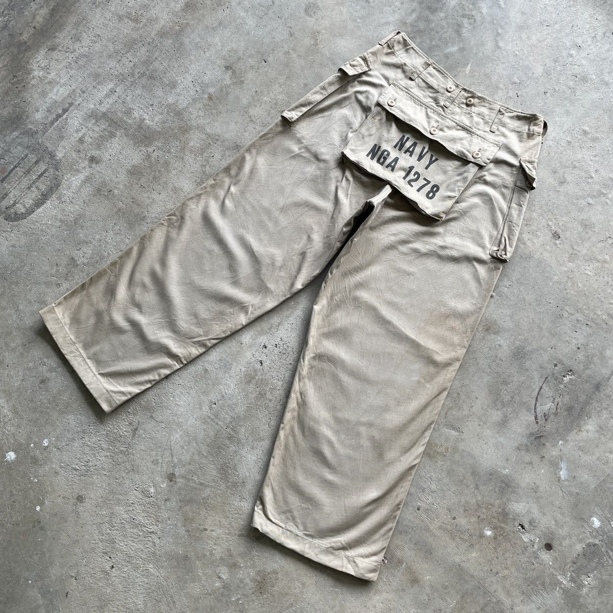 Vintage THRASHED💥 Vintage Navy NGA 1278 Monkey Trousers Pants RARE Size US 30 / EU 46 - 12 Thumbnail