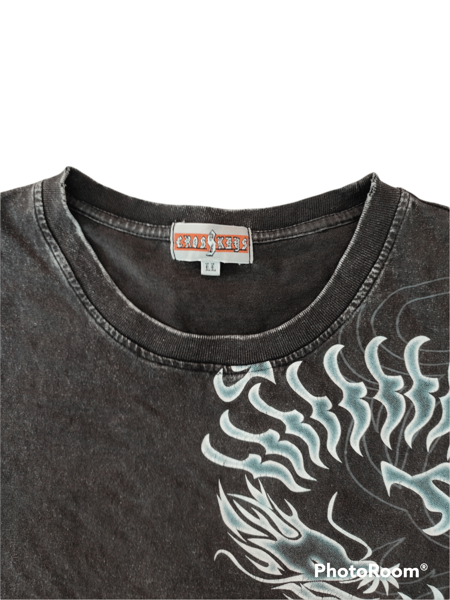 Japanese Brand × Seditionaries × Tribal Streetwear CrossKeys Surf's Dragon Tattoo Acidwash Tribal Tee. Size US XL / EU 56 / 4 - 4 Thumbnail