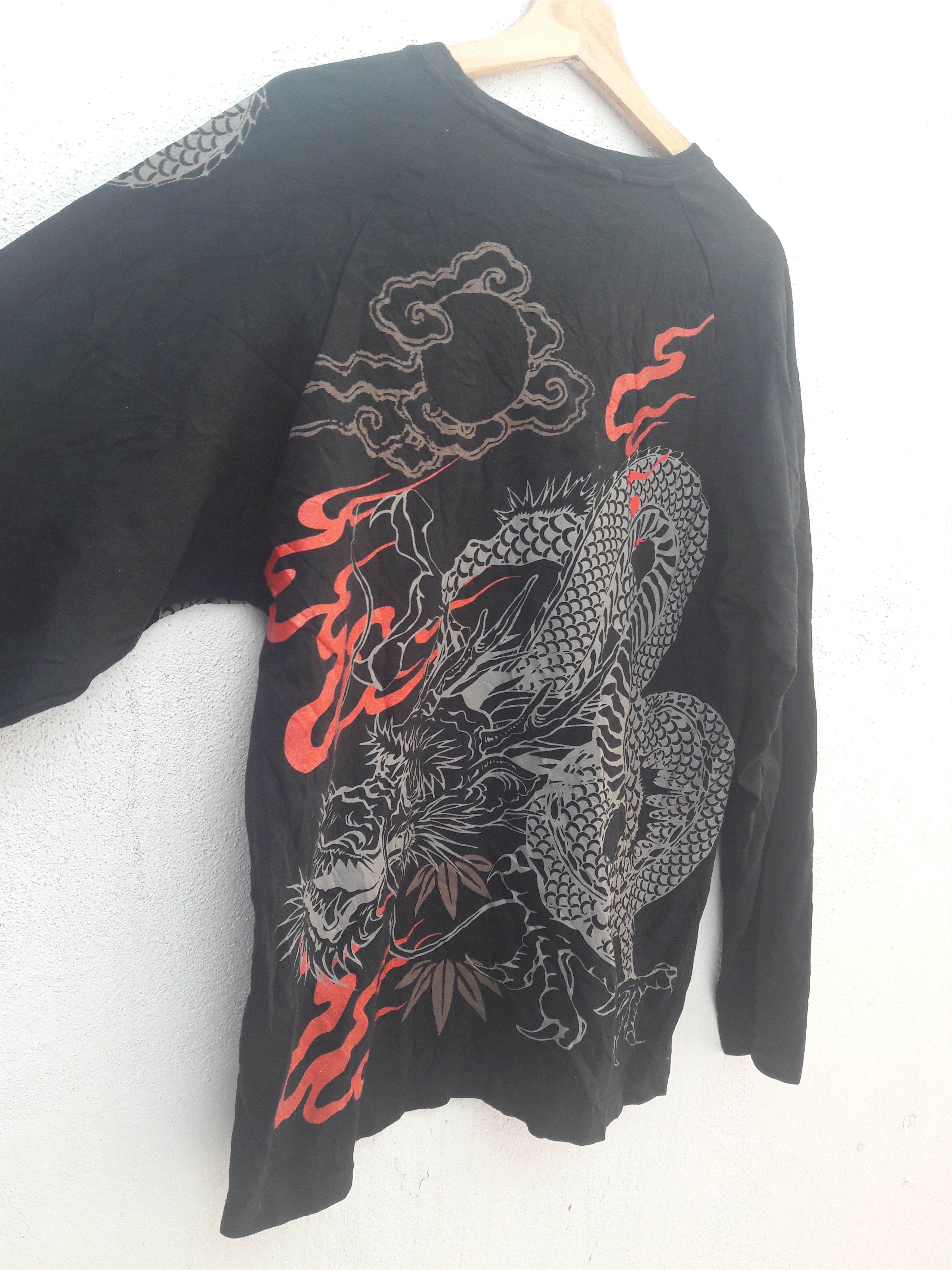 Japanese Brand Sukajan Japan Dragon All-Over Print Long Sleeves Tee. Size US XL / EU 56 / 4 - 3 Thumbnail