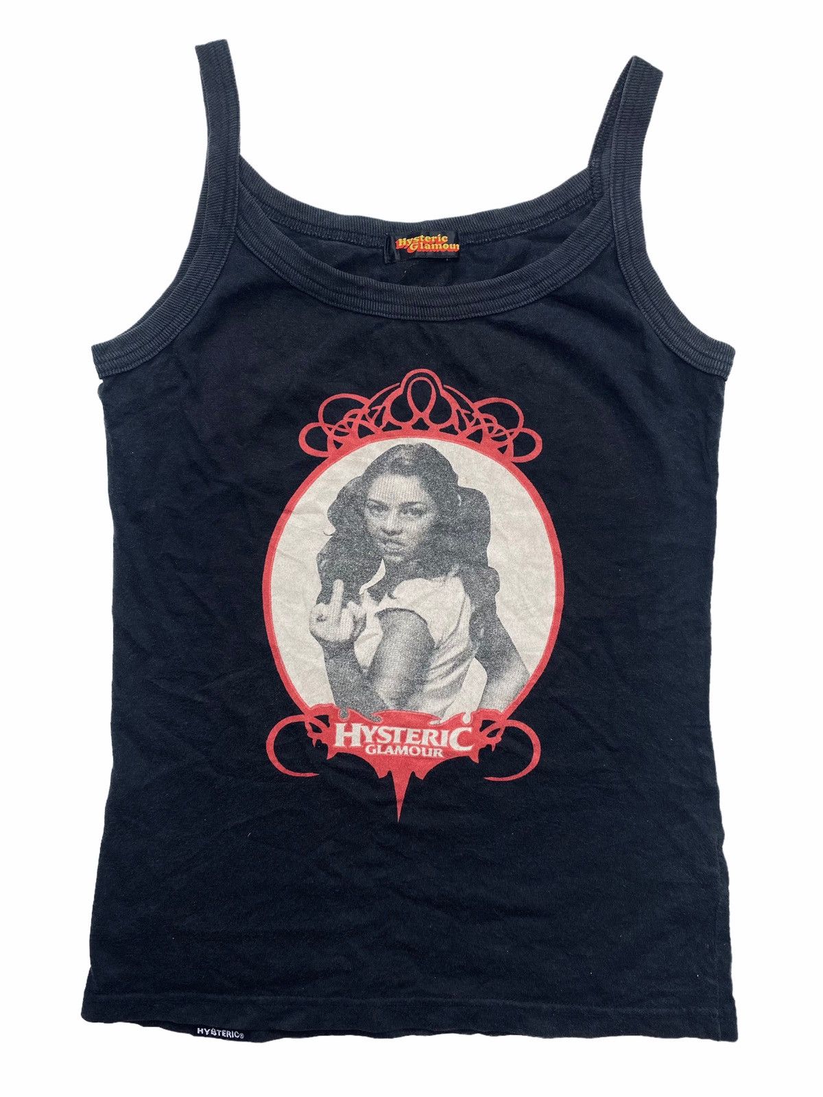 image of 1990S Hysteric Glamour - Iconic Girl Fuck Tank in Black, Women's (Size Small)