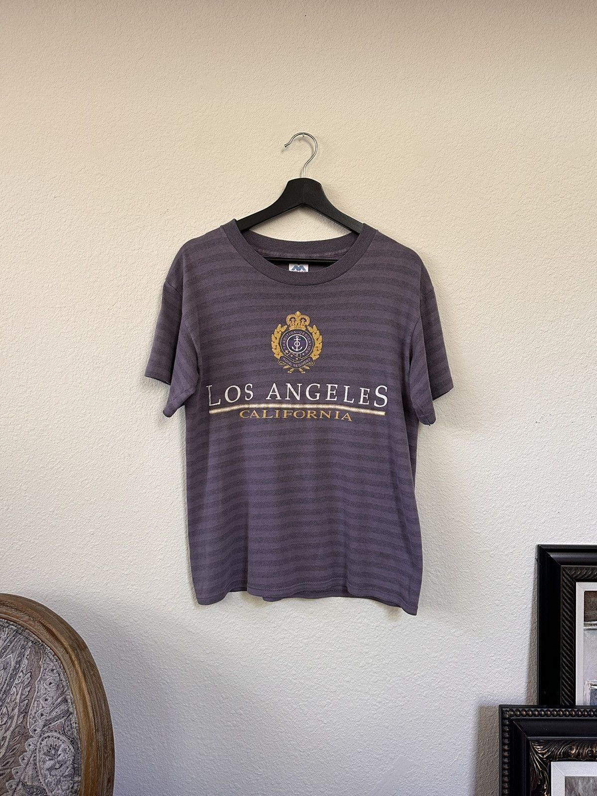 Los Angeles California Striped Purple Tee Celine/SLP