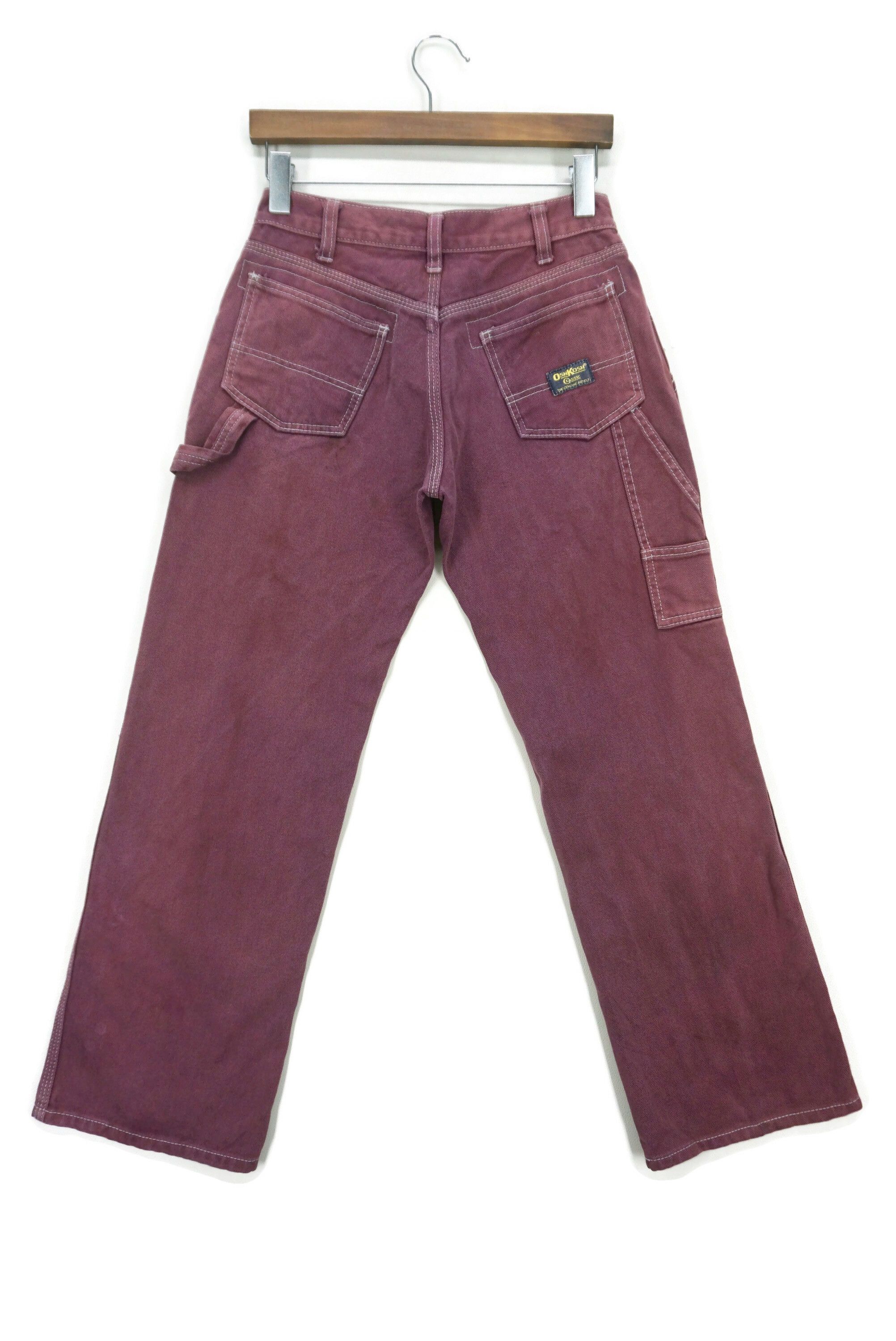 image of Oshkosh x Rodeo Hickory Dungarees Carpenter Workwear Tapered Jeans in Purple/Red, Men's (Size 29)