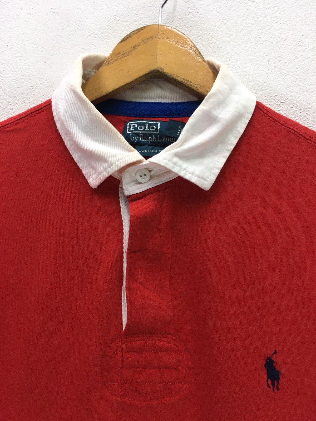 Polo Ralph Lauren × Vintage Vintage Polo RalphLauren Small Pony Long Sleeve Rugby Shirt Size US L / EU 52-54 / 3 - 3 Thumbnail
