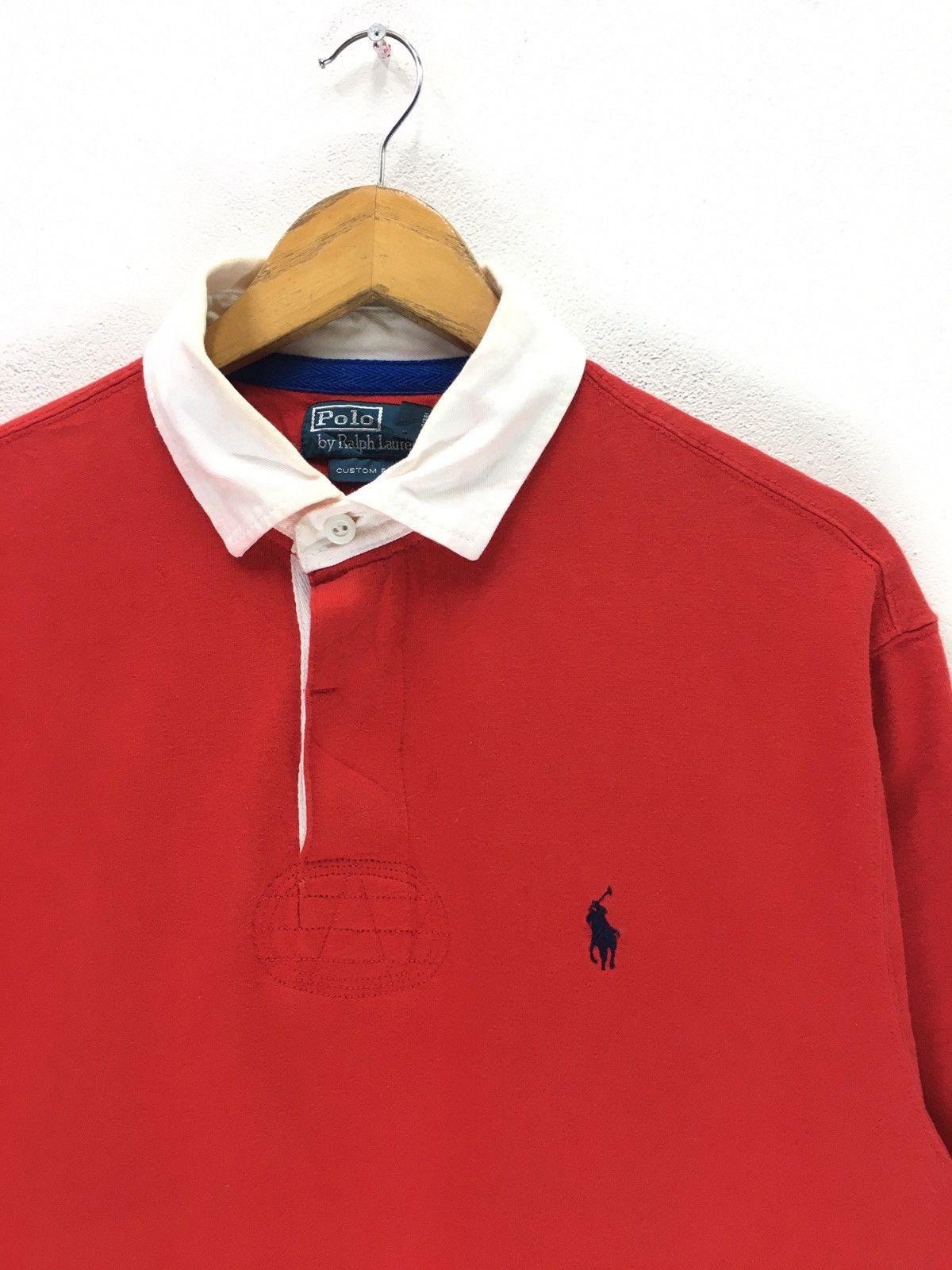 Polo Ralph Lauren × Vintage Vintage Polo RalphLauren Small Pony Long Sleeve Rugby Shirt Size US L / EU 52-54 / 3 - 2 Thumbnail