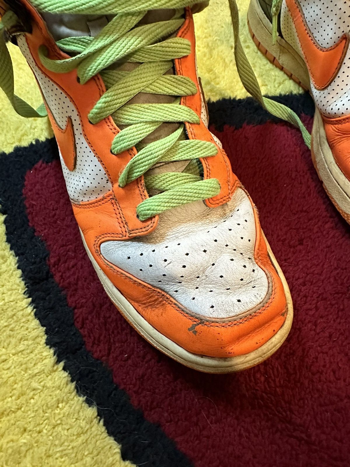 Vintage Nike Dunk High Premium 2009 Sail/Total Orange Black Size US 11 / EU 44 - 7 Thumbnail