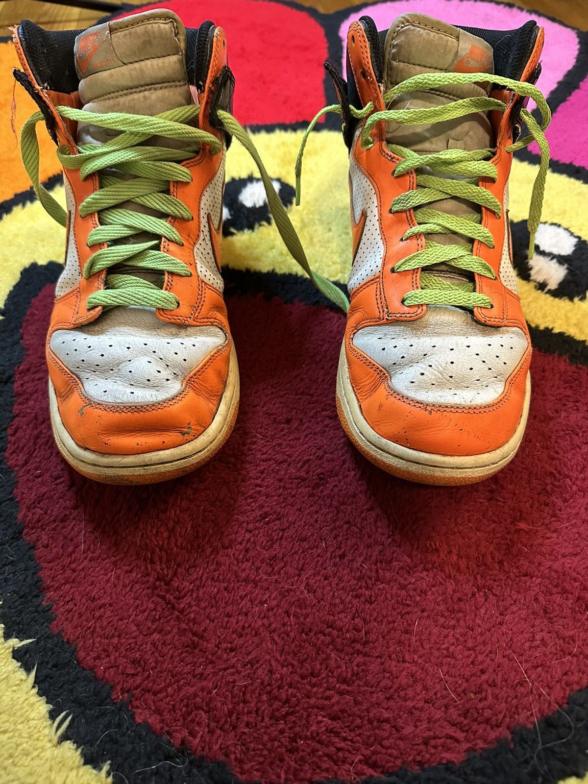 Vintage Nike Dunk High Premium 2009 Sail/Total Orange Black Size US 11 / EU 44 - 6 Thumbnail