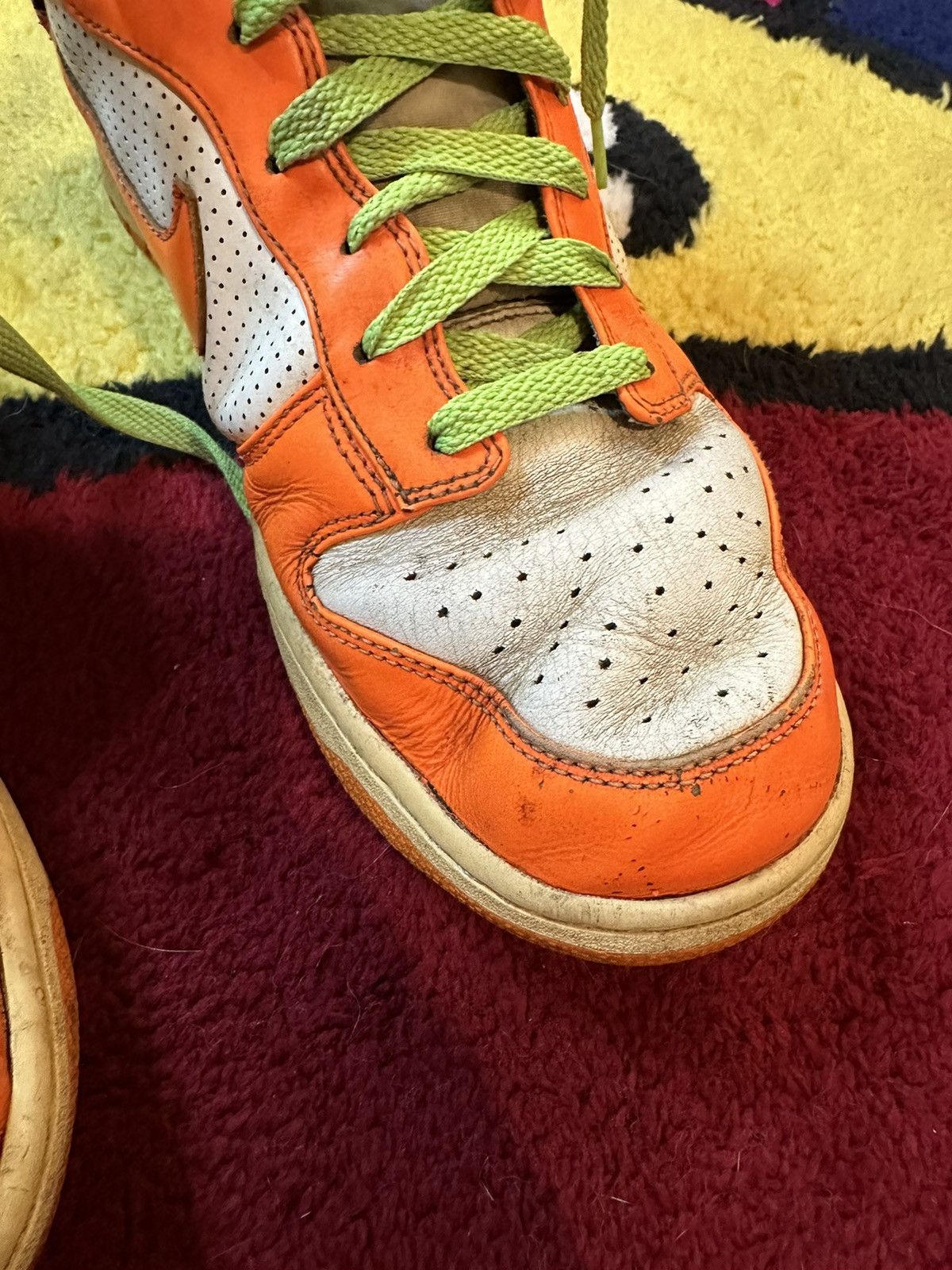 Vintage Nike Dunk High Premium 2009 Sail/Total Orange Black Size US 11 / EU 44 - 8 Thumbnail