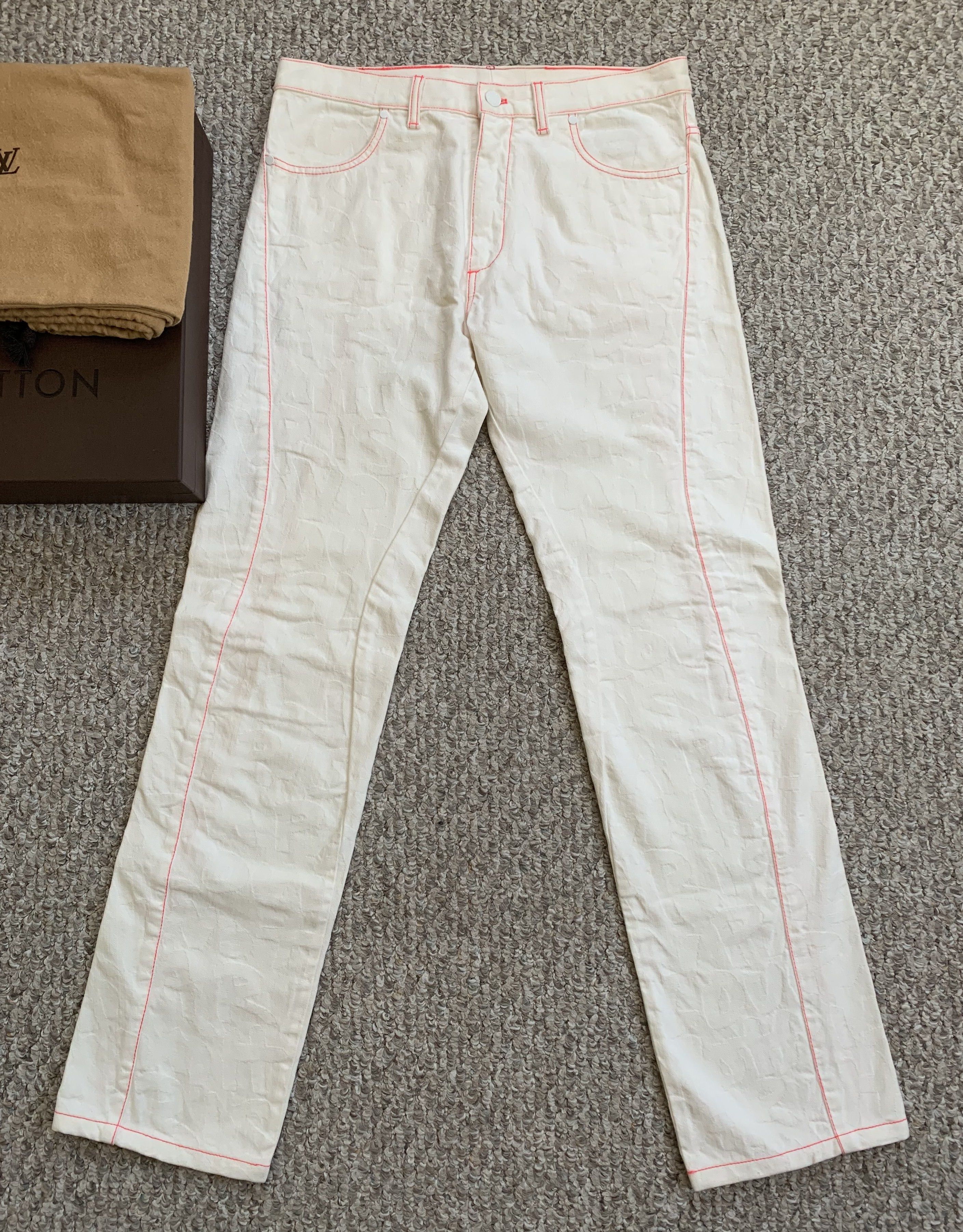 image of F/w 2008 Louis Vuitton x Stephen Sprouse Vip Graffiti Denim in White, Men's (Size 32)
