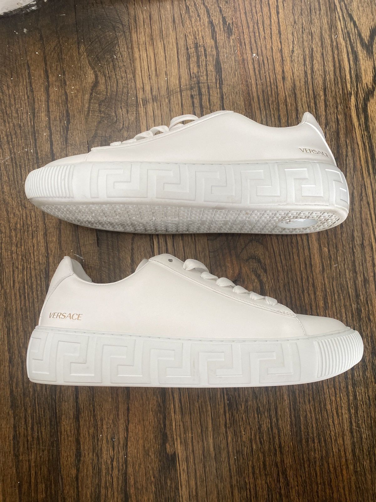 image of Versace Greca Sneaker - White, Men's (Size 7.5)