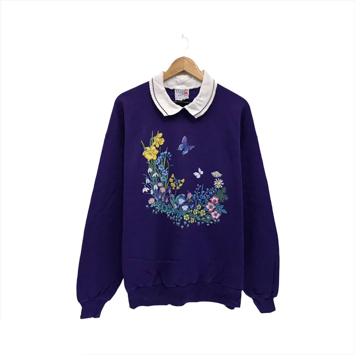 Vintage Vintage Morning Sun Polos Sweatshirt Embroidery logo Flower Size US L / EU 52-54 / 3 - 1 Thumbnail
