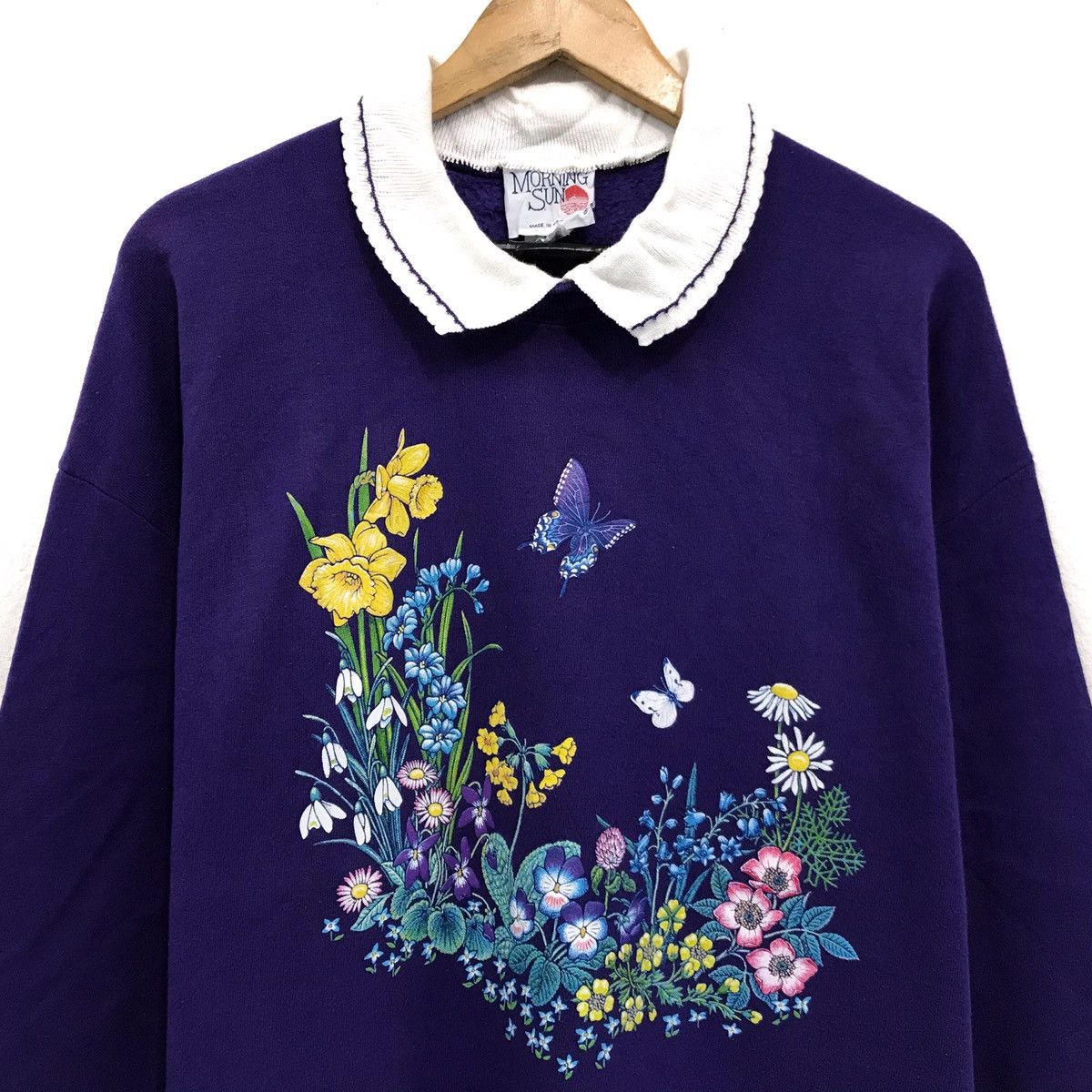 Vintage Vintage Morning Sun Polos Sweatshirt Embroidery logo Flower Size US L / EU 52-54 / 3 - 2 Thumbnail