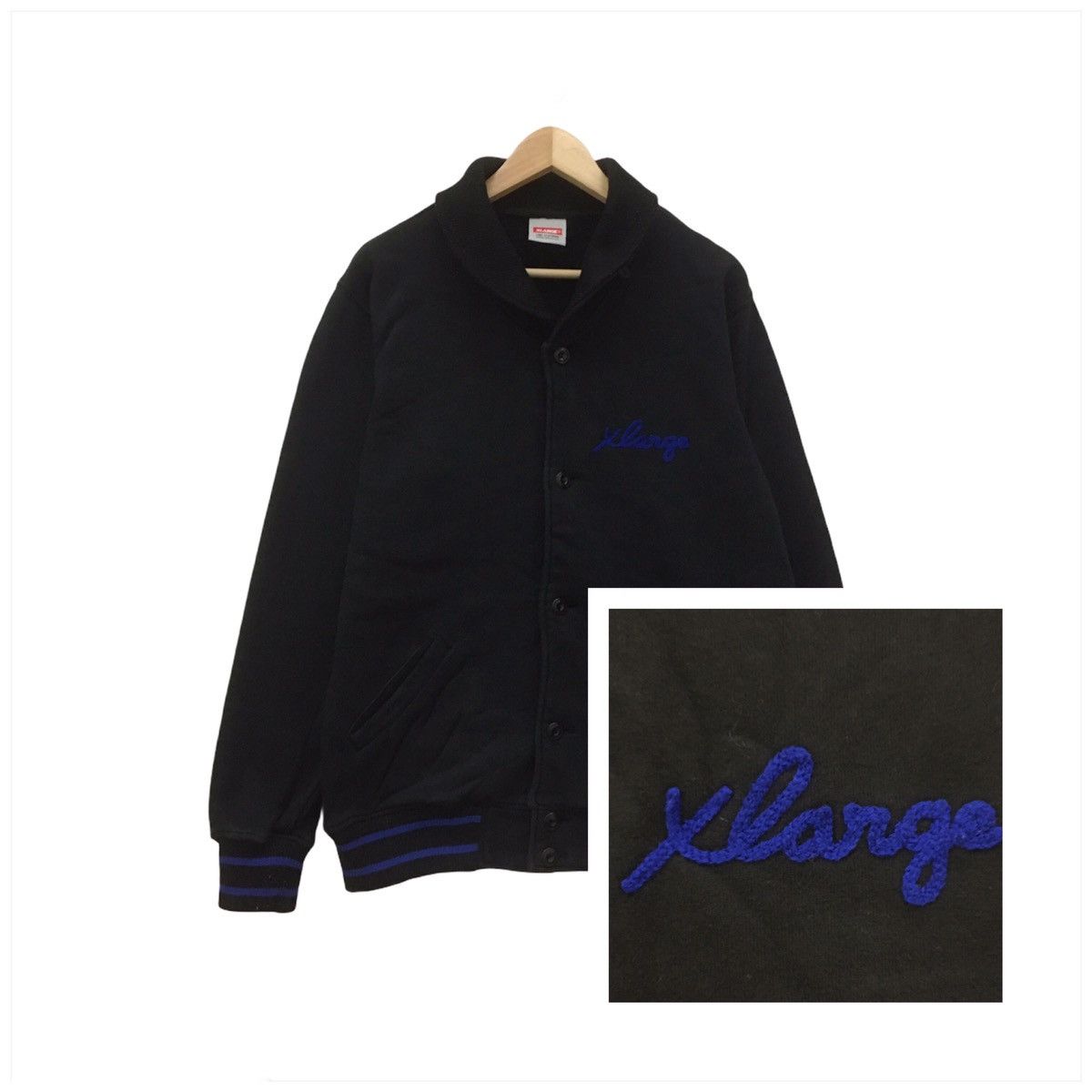 Japanese Brand × X-LARGE × Xlarge Vintage X-Large Button Up Sweatshirt Embroidery Spellout Size US M / EU 48-50 / 2 - 1 Thumbnail