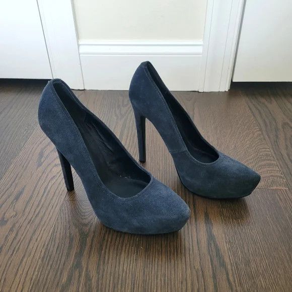Vacation Kelsi Dagger Brette Suede Platform Almond Toe Stiletto Pumps Size US 9.5 / IT 39.5 - 4 Thumbnail
