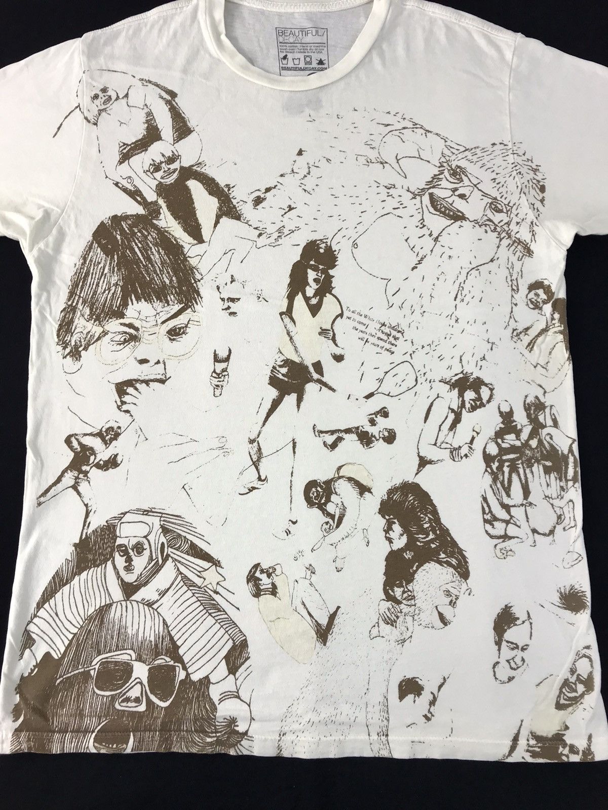 Vintage Beautiful Decay Sketch Pop Art Community Tee K2194j Size US M / EU 48-50 / 2 - 2 Thumbnail