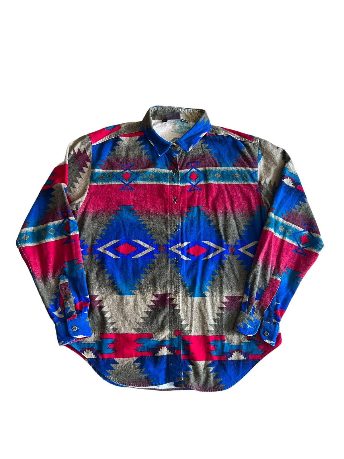 Vintage × Woolrich Woolen Mills Vintage Navajo Pattern Woolrich Button Up Shirt Made In USA Size US XL / EU 56 / 4 - 3 Thumbnail