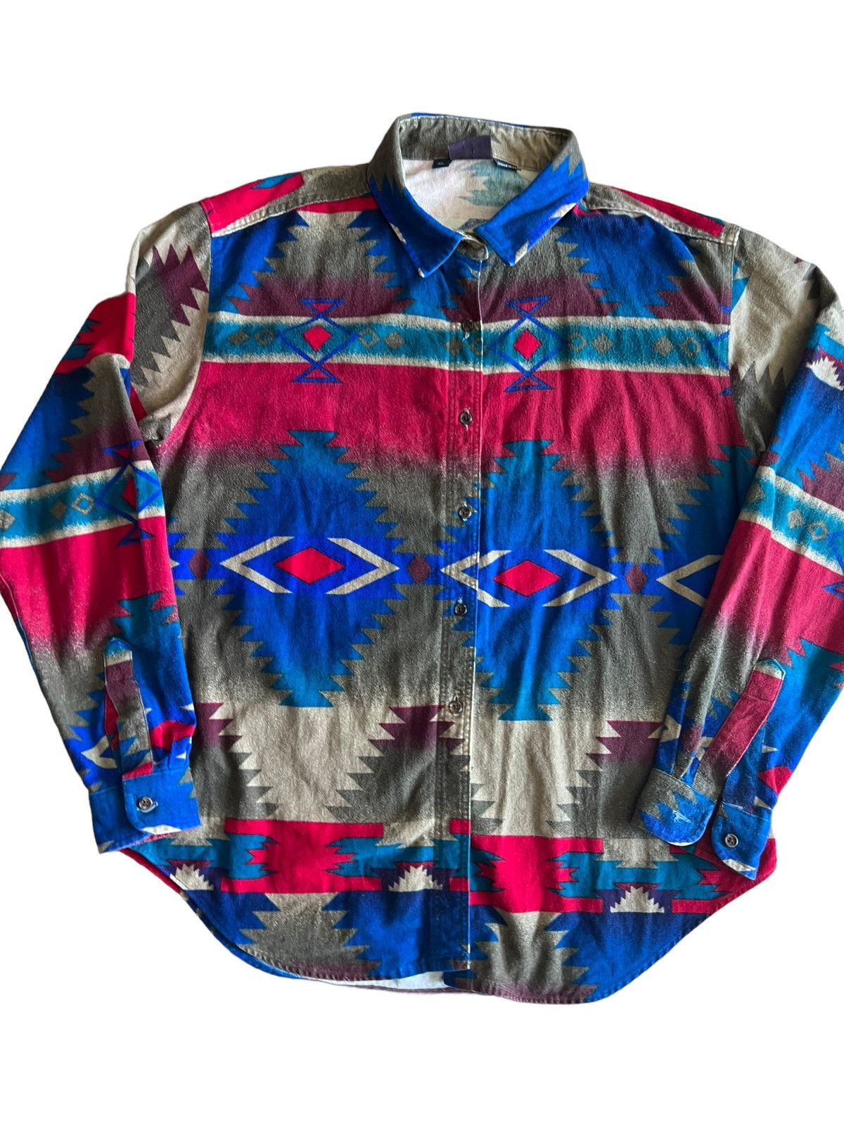 Vintage × Woolrich Woolen Mills Vintage Navajo Pattern Woolrich Button Up Shirt Made In USA Size US XL / EU 56 / 4 - 1 Thumbnail