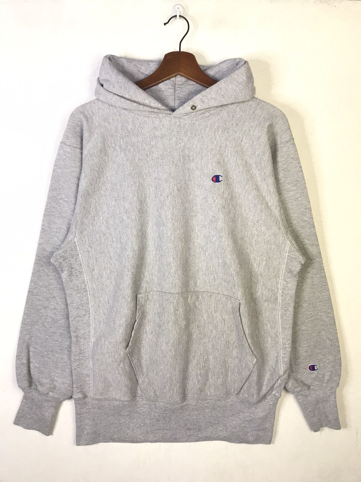 Champion × Vintage OG 1990s Reverse Weave Silver Hoodie Size US XL / EU 56 / 4 - 2 Thumbnail