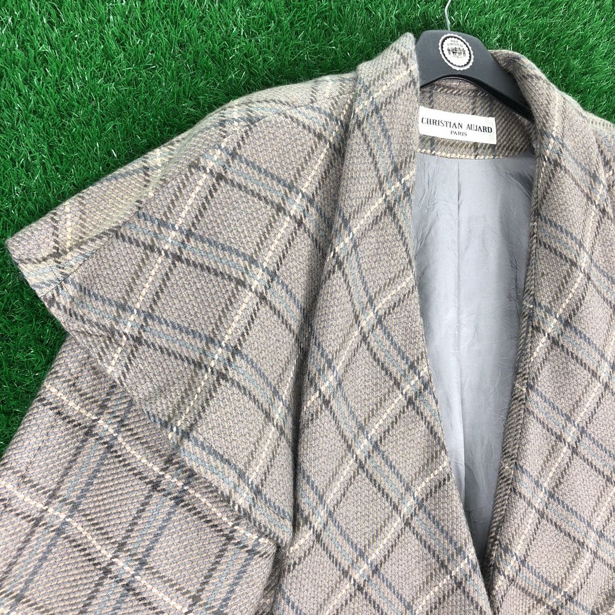 Christian Audigier Vintage Christian Aujard Paris Jacket Big Collar Checkered Size L / US 10 / IT 46 - 3 Thumbnail