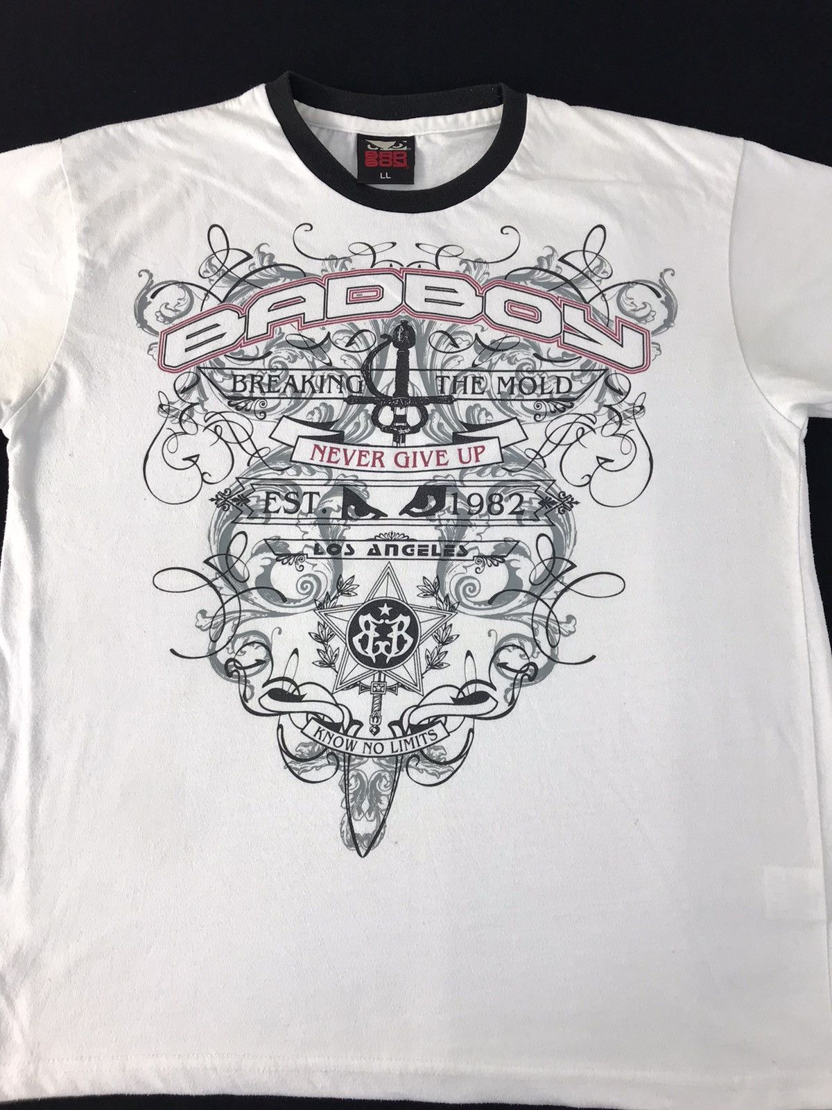 Vintage Vintage BadBoy Breaking The Mold Never Give Up Tee K2197j Size US L / EU 52-54 / 3 - 3 Thumbnail