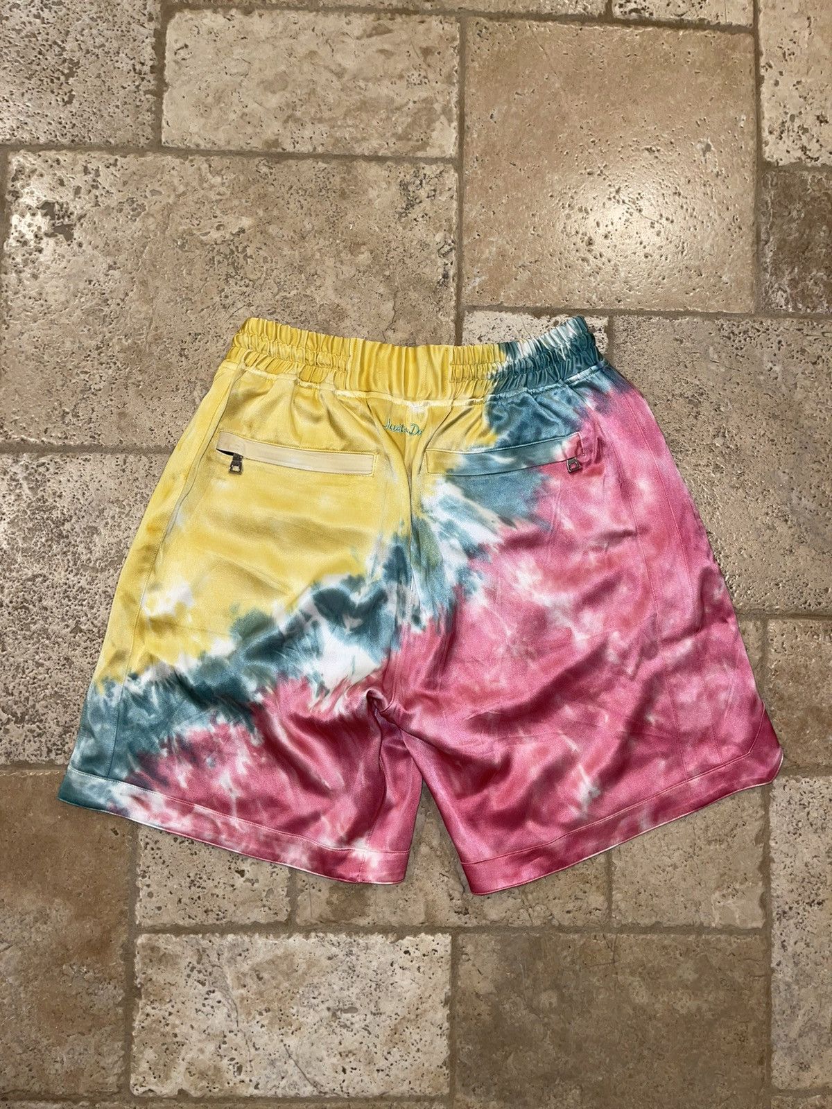 Just Don Just Don Tie Dye 100% Silk Luxury Basketball Shorts Size US 34 / EU 50 - 2 Thumbnail