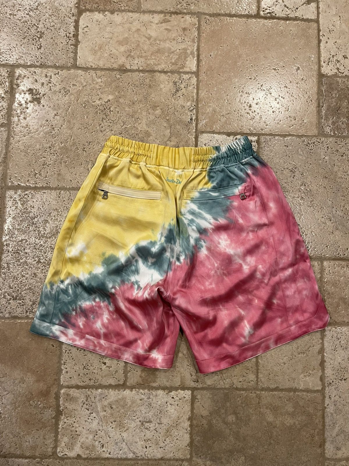 Just Don Just Don Tie Dye 100% Silk Luxury Basketball Shorts Size US 34 / EU 50 - 4 Thumbnail