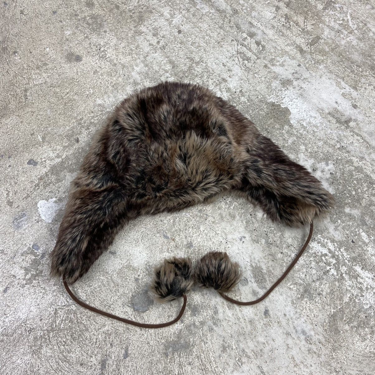 Vintage MOHAIR USHANKA HAT WITH EAR FLAPS Y2K FAUX RARE HAT - № 4033 Size ONE SIZE - 1 Thumbnail