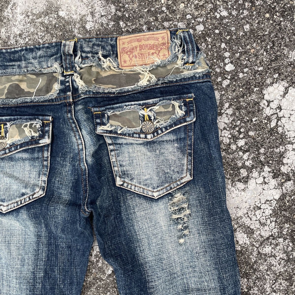 Other Vintage Sky Bomber Distressed Denim Jeans Size 30" / US 8 / IT 44 - 8 Thumbnail