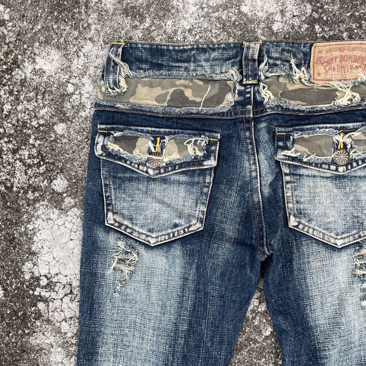 Other Vintage Sky Bomber Distressed Denim Jeans Size 30" / US 8 / IT 44 - 9 Thumbnail