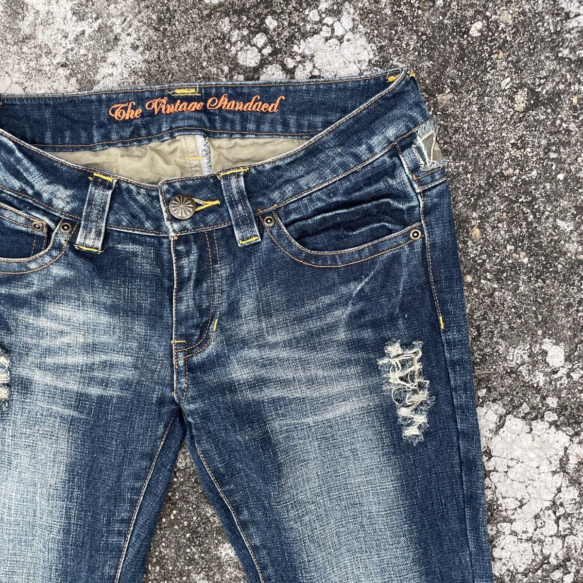 Other Vintage Sky Bomber Distressed Denim Jeans Size 30" / US 8 / IT 44 - 2 Thumbnail
