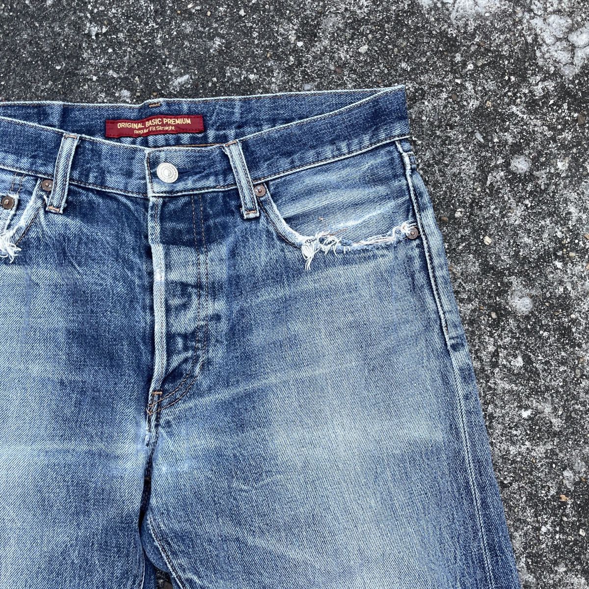 Japanese Brand Vintage Japanese Brand Distressed Red Line Denim Jeans Size US 31 - 2 Thumbnail