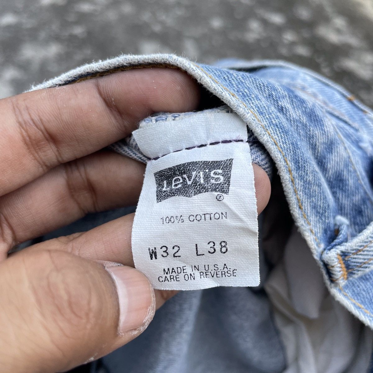 Levi's Vintage 90s Levis 501 32X38 Distressed Denim Jeans Size US 30 / EU 46 - 6 Thumbnail