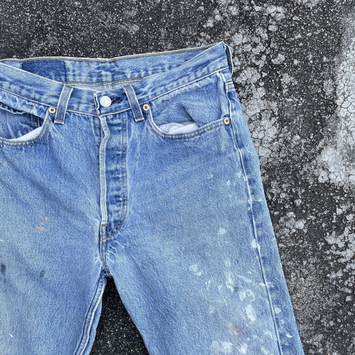 Levi's Vintage 90s Levis 501 32X38 Distressed Denim Jeans Size US 30 / EU 46 - 2 Thumbnail