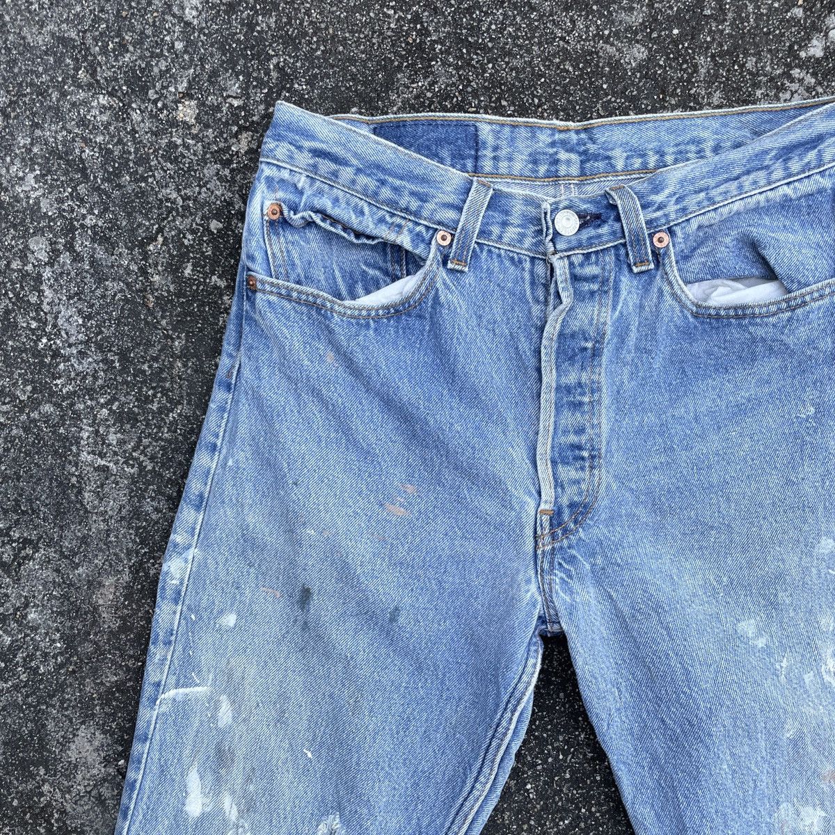 Levi's Vintage 90s Levis 501 32X38 Distressed Denim Jeans Size US 30 / EU 46 - 3 Thumbnail