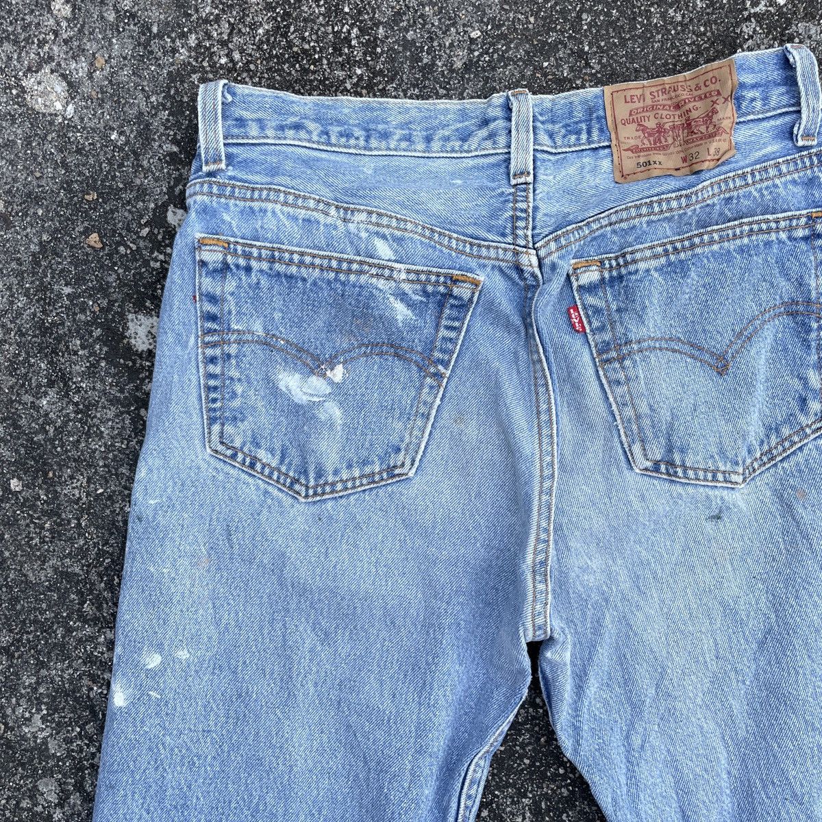 Levi's Vintage 90s Levis 501 32X38 Distressed Denim Jeans Size US 30 / EU 46 - 10 Thumbnail