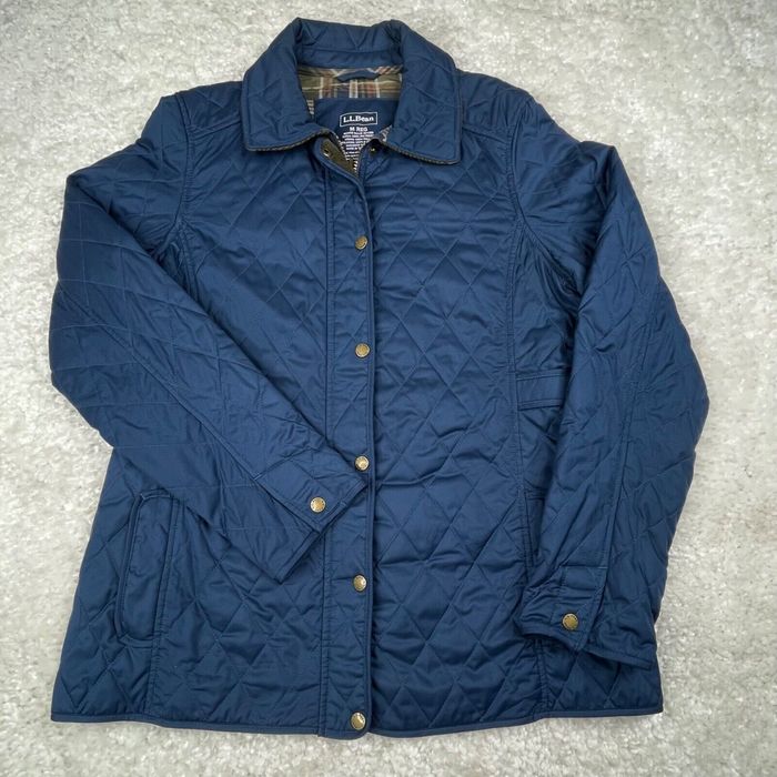 Vintage LL Bean Jacket Womens Misses Medium Blue Softshell Snap Buttons ...