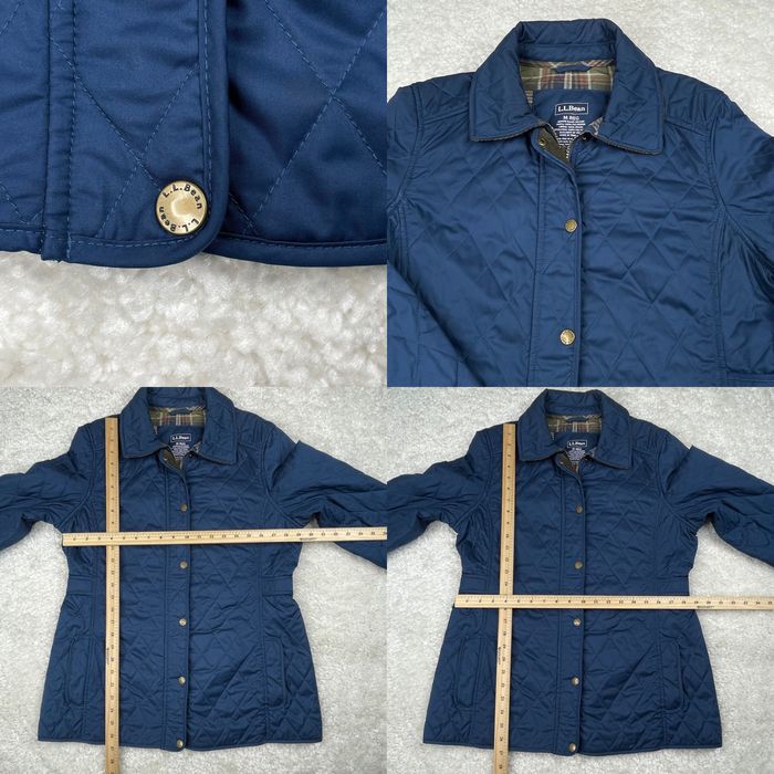 Vintage LL Bean Jacket Womens Misses Medium Blue Softshell Snap Buttons