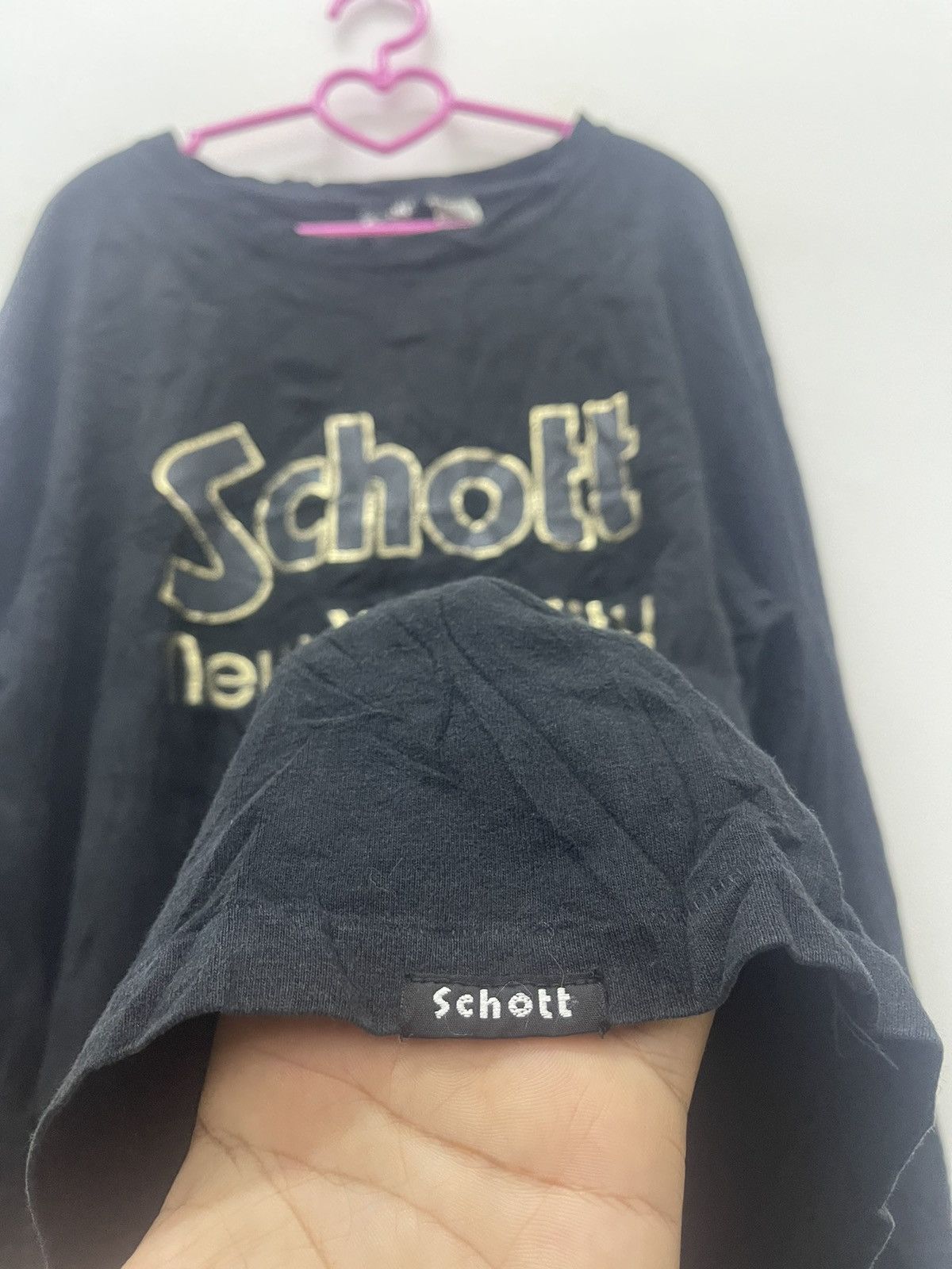 Schott Rare Vintage SCHOTT New York City Spell Out Thrashed Size US XL / EU 56 / 4 - 3 Thumbnail