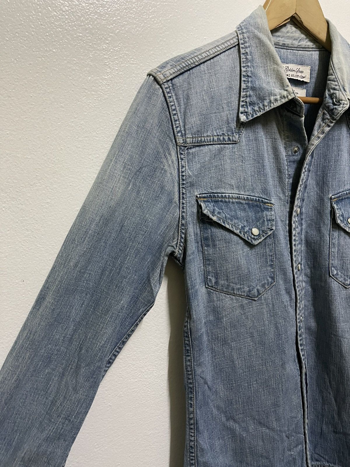 Japanese Brand Remi Relief Western Shirt Faded Distressed Snap Button Size US M / EU 48-50 / 2 - 3 Thumbnail