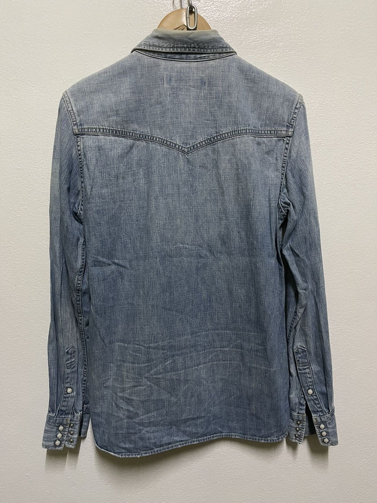 Japanese Brand Remi Relief Western Shirt Faded Distressed Snap Button Size US M / EU 48-50 / 2 - 9 Thumbnail