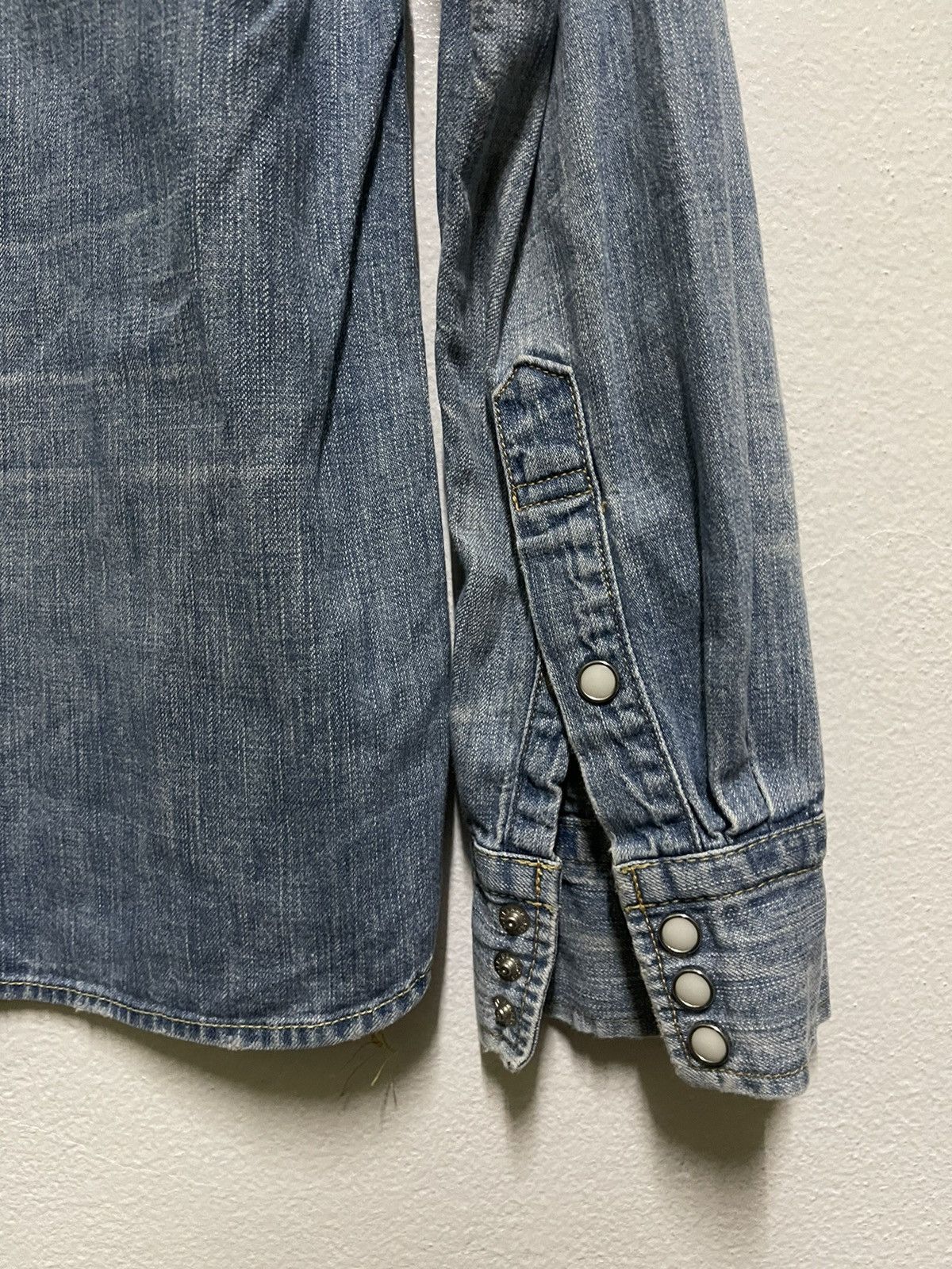 Japanese Brand Remi Relief Western Shirt Faded Distressed Snap Button Size US M / EU 48-50 / 2 - 13 Thumbnail