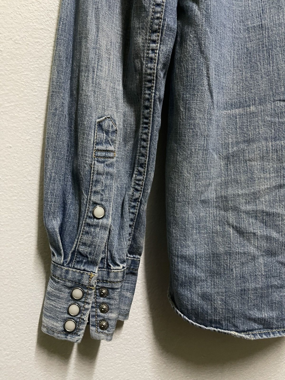 Japanese Brand Remi Relief Western Shirt Faded Distressed Snap Button Size US M / EU 48-50 / 2 - 11 Thumbnail