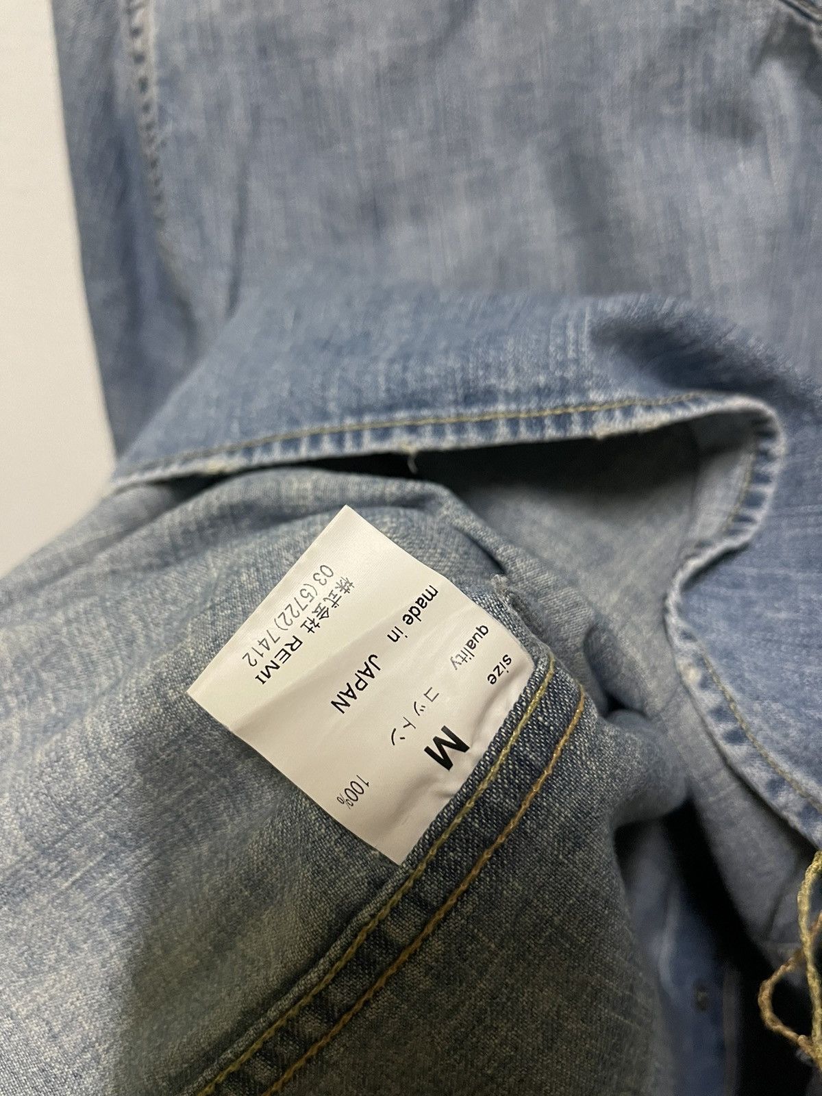 Japanese Brand Remi Relief Western Shirt Faded Distressed Snap Button Size US M / EU 48-50 / 2 - 15 Thumbnail