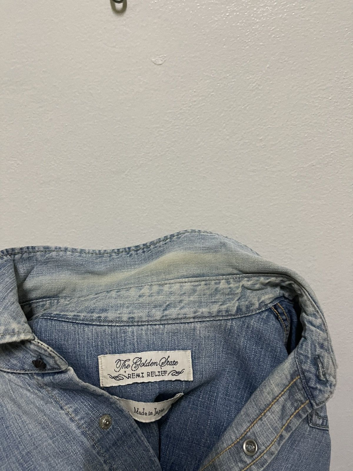 Japanese Brand Remi Relief Western Shirt Faded Distressed Snap Button Size US M / EU 48-50 / 2 - 16 Thumbnail