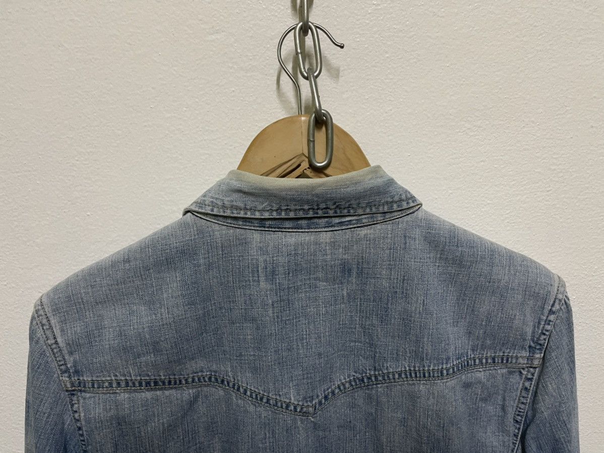 Japanese Brand Remi Relief Western Shirt Faded Distressed Snap Button Size US M / EU 48-50 / 2 - 14 Thumbnail