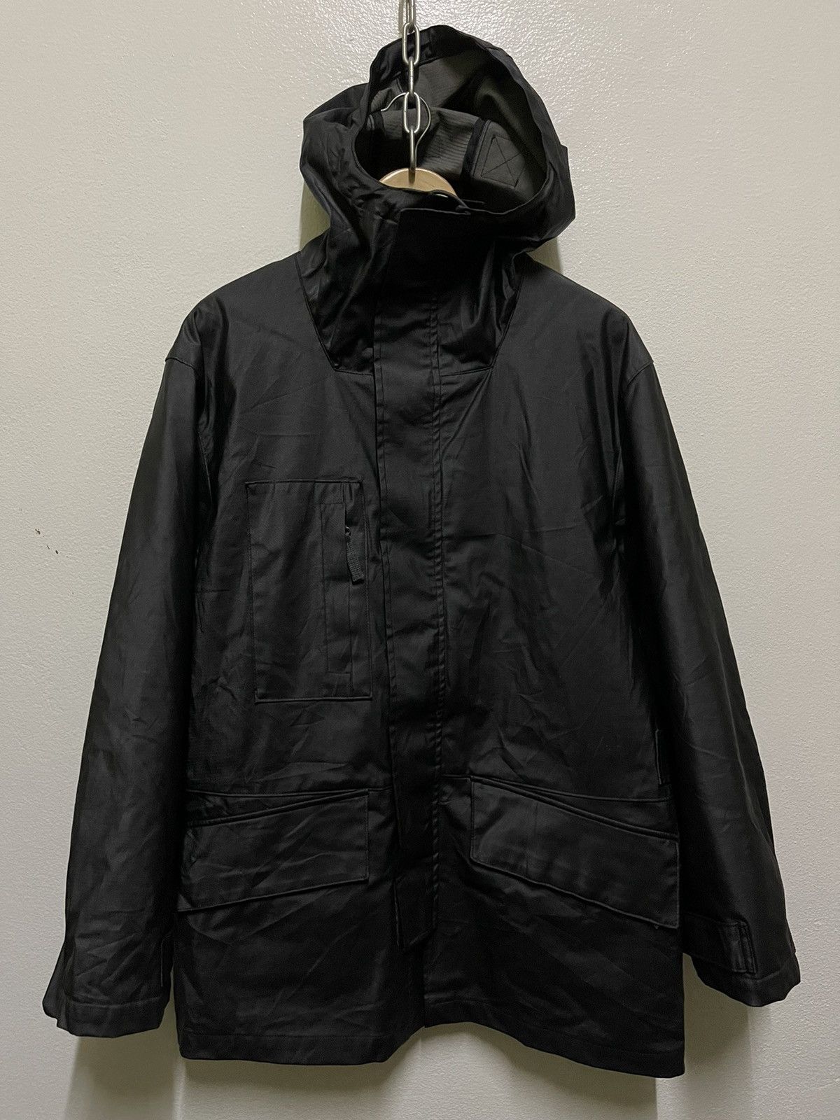 image of Massimo Osti Production Pvc Hoodie Jacket in Black, Men's (Size Medium)