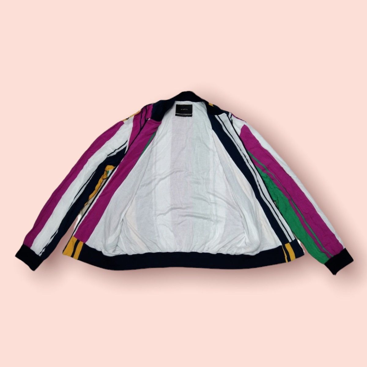 Zara DOPE🔥ZARA VERTICAL COLOUR STRIPES BOMBER JACKET Size US L / EU 52-54 / 3 - 4 Thumbnail