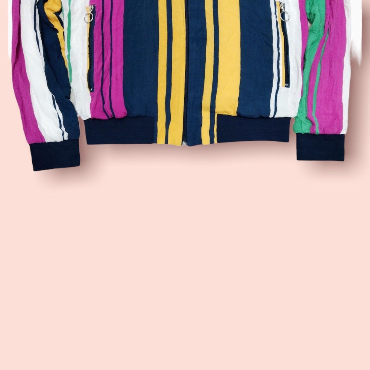 Zara DOPE🔥ZARA VERTICAL COLOUR STRIPES BOMBER JACKET Size US L / EU 52-54 / 3 - 7 Thumbnail